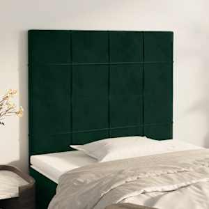 Čelo postele tmavě zelené 100x5x118/128 cm sametové - obrázek 1