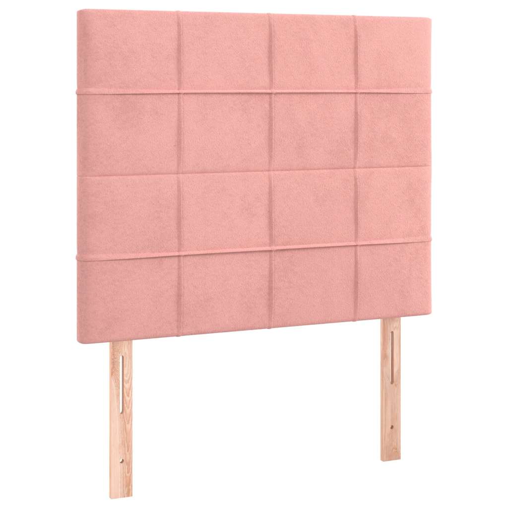 vidaXL Tăblie de pat roz 100x5x118/128 cm catifea
