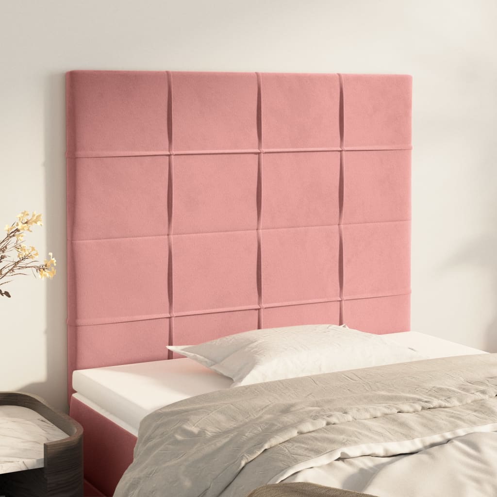 vidaXL Kopfteile 2 Stk. Rosa 100x5x78/88 cm Samt