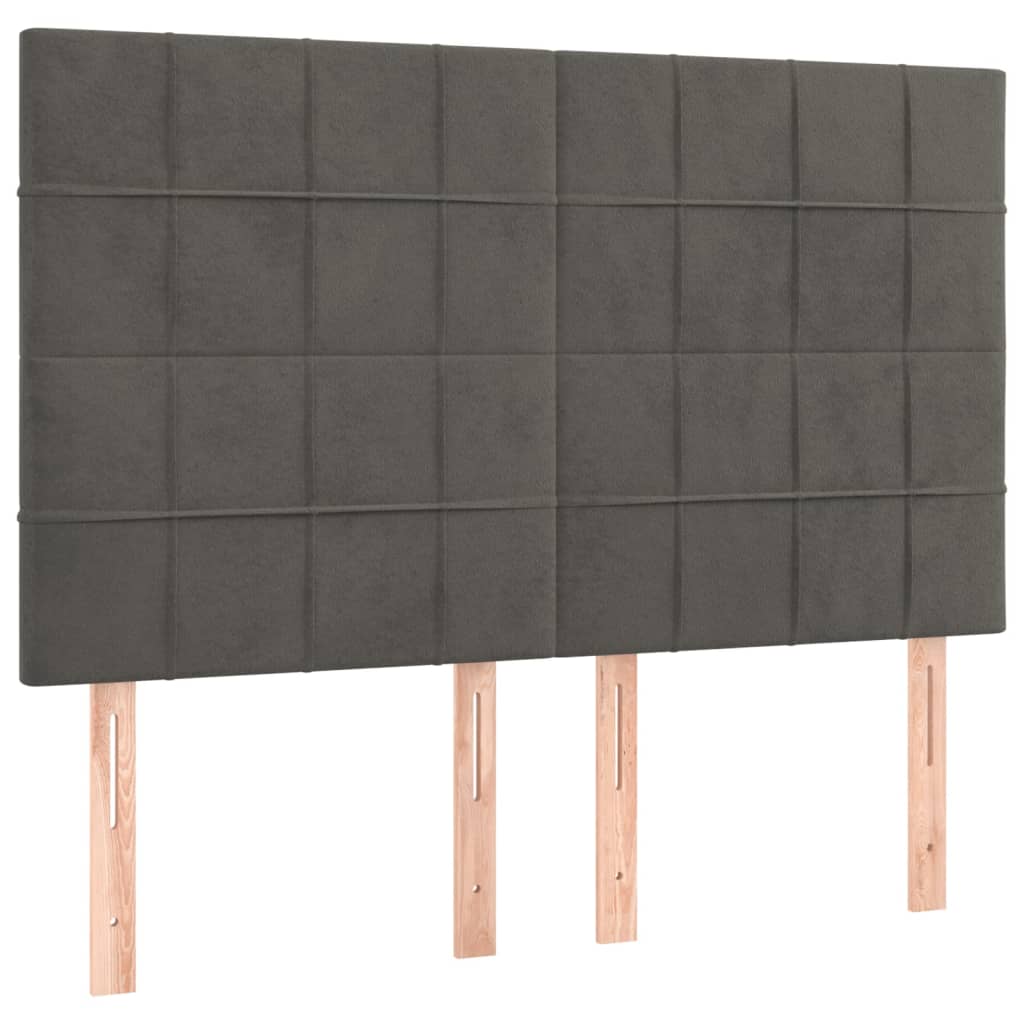vidaXL Čelo postele tmavě šedé 144x5x118/128 cm sametové