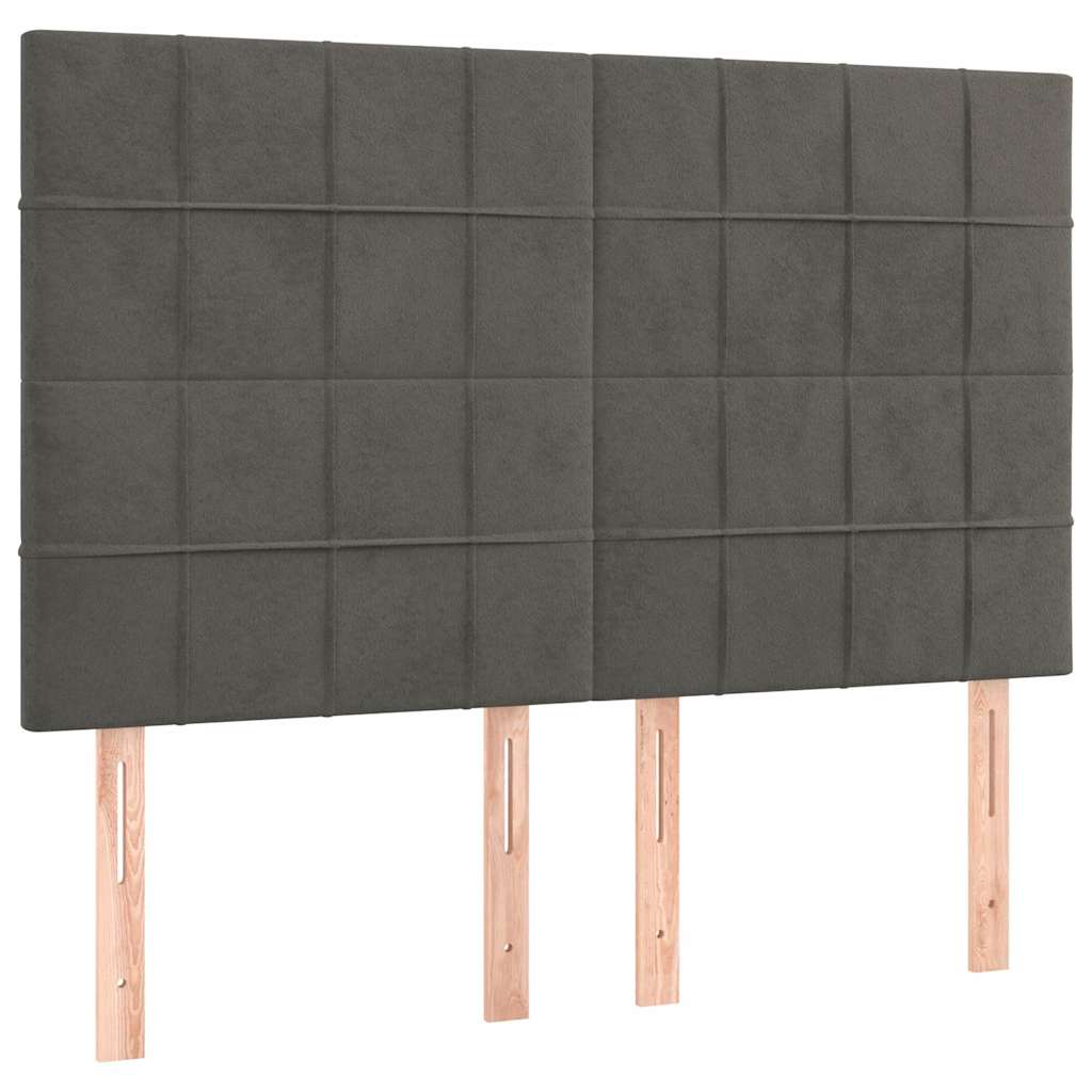 vidaXL Čelo postele tmavě šedé 144x5x118/128 cm sametové