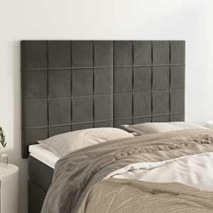 Čelo postele tmavě šedé 144x5x118/128 cm sametové - obrázek 1