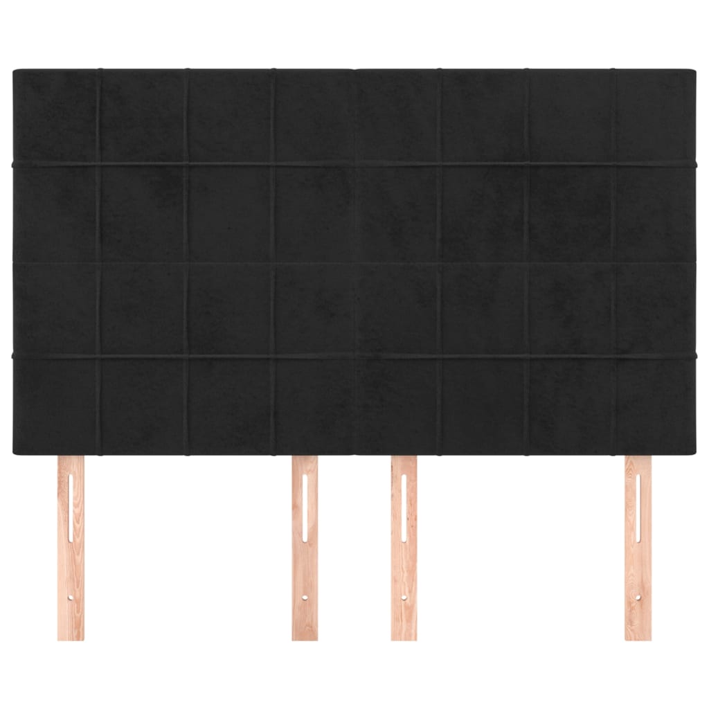 vidaXL Hoofdborden 4 st 72x5x78/88 cm fluweel zwart afbeelding
