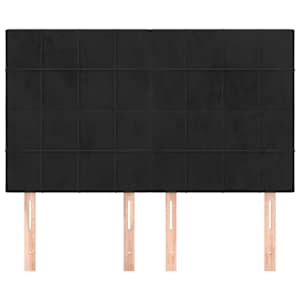 Čelo postele černé 144x5x118/128 cm sametové - obrázek 3