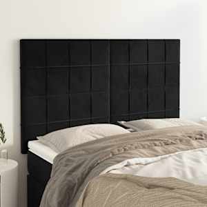 Čelo postele černé 144x5x118/128 cm sametové - obrázek 1
