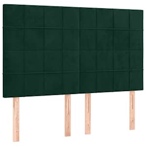 Čelo postele tmavě zelené 144x5x118/128 cm sametové - obrázek 2