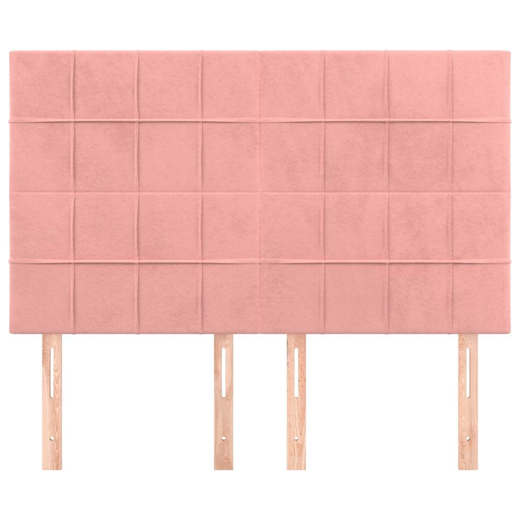vidaXL Hoofdbord roze 144x5x118/128 cm fluweel, foto 2