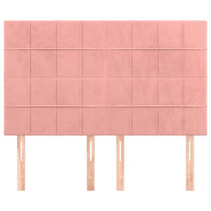 Čelo postele růžové 144x5x118/128 cm sametové - obrázek 3