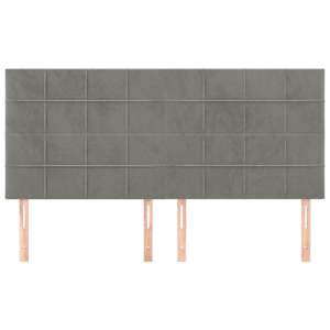 Čelo postele světle šedé 160x5x118/128 cm sametové - obrázek 3