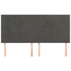 Čelo postele tmavě šedé 160x5x118/128 cm sametové - obrázek 3
