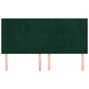 Čelo postele tmavě zelené 160x5x118/128 cm sametové - obrázek 3