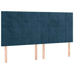 Čelo postele tmavě modré 160x5x118/128 cm sametové - obrázek 2