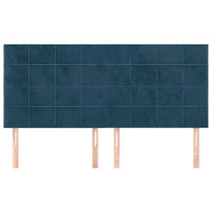 Čelo postele tmavě modré 160x5x118/128 cm sametové - obrázek 3