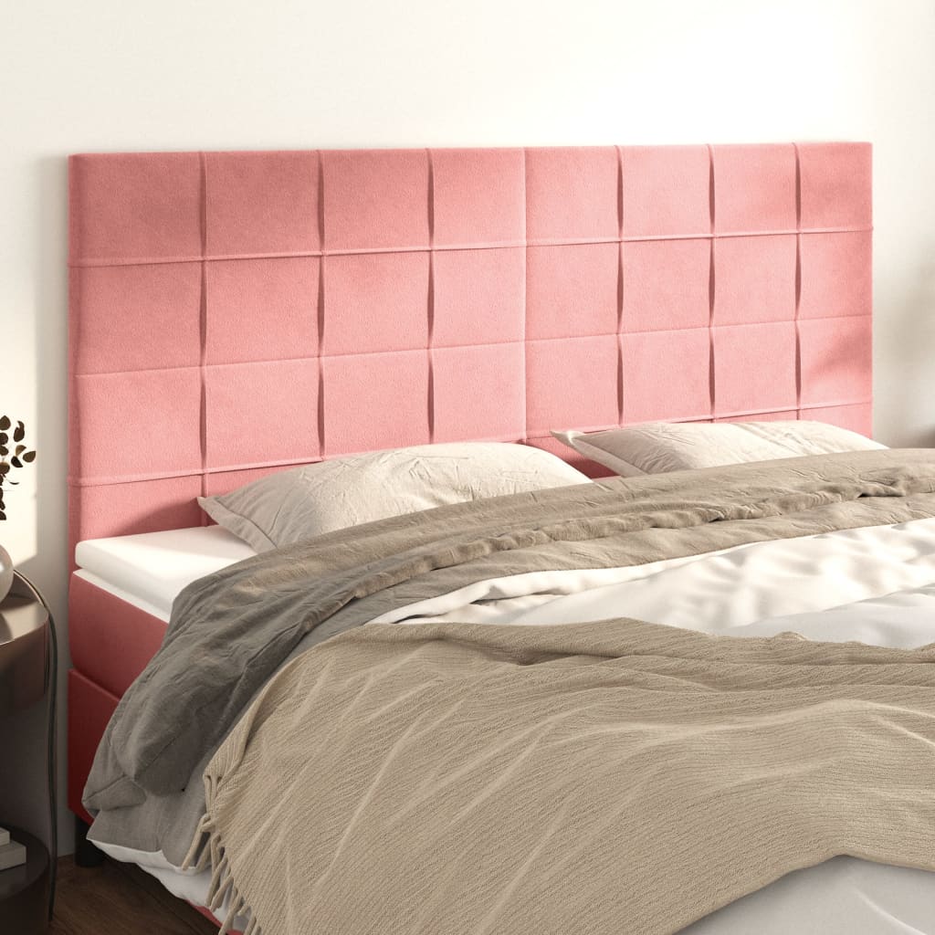 vidaXL Kopfteile 4 Stk. Rosa 80x5x78/88 cm Samt