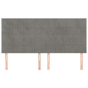 Čelo postele světle šedé 180x5x118/128 cm sametové - obrázek 3
