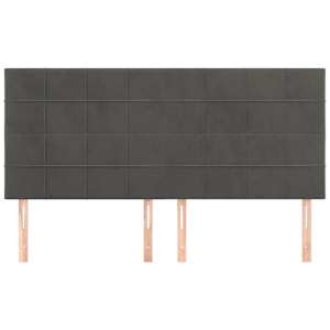 Čelo postele tmavě šedé 180x5x118/128 cm sametové - obrázek 3