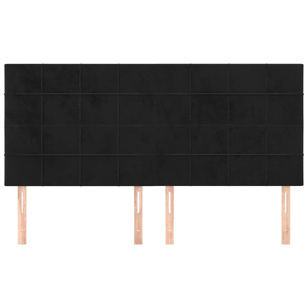 vidaXL Hoofdbord zwart 180x5x118/128 cm fluweel, foto 2