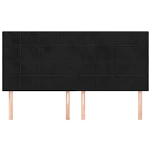 Čelo postele černé 180x5x118/128 cm sametové - obrázek 3