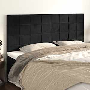Čelo postele černé 180x5x118/128 cm sametové - obrázek 1