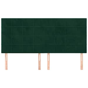 Čelo postele tmavě zelené 180x5x118/128 cm sametové - obrázek 3