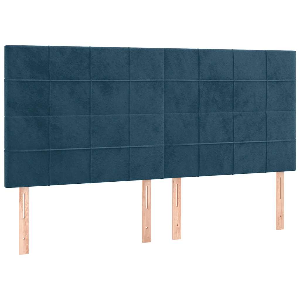 vidaXL Čelo postele tmavě modré 180x5x118/128 cm sametové