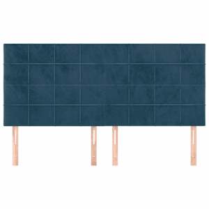 Čelo postele tmavě modré 180x5x118/128 cm sametové - obrázek 3