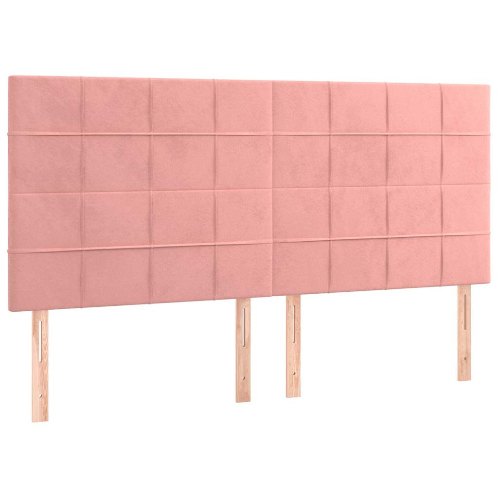 vidaXL Čelo postele růžové 180x5x118/128 cm sametové