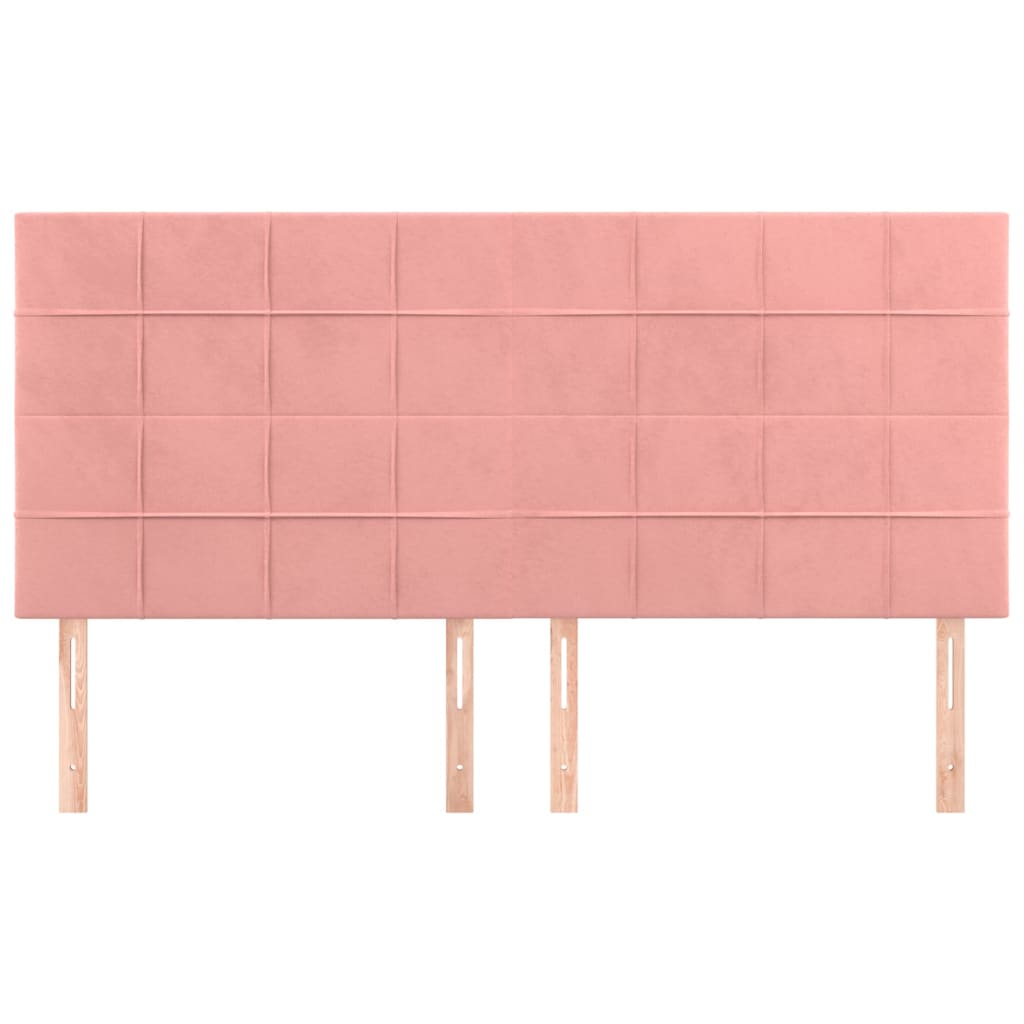 vidaXL Hoofdborden 4 st 90x5x78/88 cm fluweel roze afbeelding