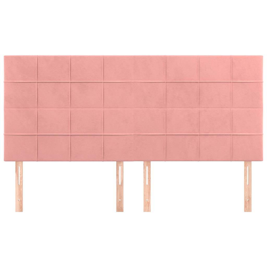 vidaXL Hoofdbord roze 180x5x118/128 cm fluweel, foto 2