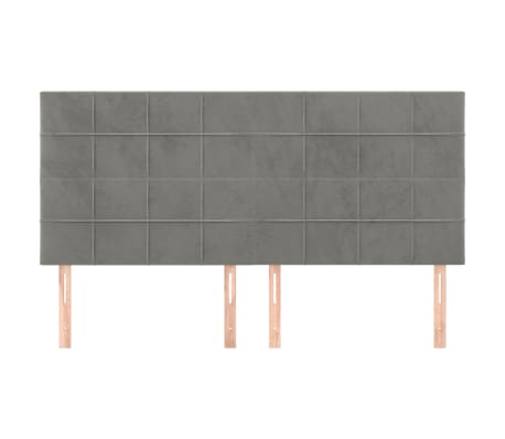 vidaXL Galvūgalis, &scaron;viesiai pilkas, 200x5x118/128 cm, aksomas