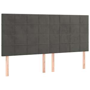 Čelo postele tmavě šedé 200x5x118/128 cm sametové - obrázek 2