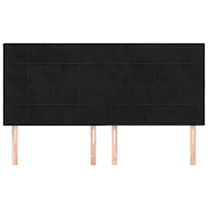 Čelo postele černé 200x5x118/128 cm sametové - obrázek 3