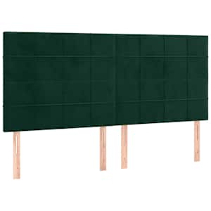 Čelo postele tmavě zelené 200x5x118/128 cm sametové - obrázek 2