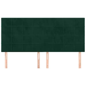 Čelo postele tmavě zelené 200x5x118/128 cm sametové - obrázek 3
