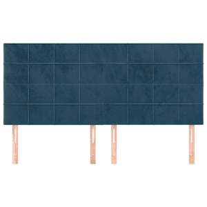 Čelo postele tmavě modré 200x5x118/128 cm sametové - obrázek 3