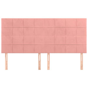 Čelo postele růžové 200x5x118/128 cm sametové - obrázek 3