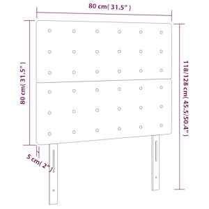 Čelo postele krémové 80x5x118/128 cm umělá kůže - obrázek 8