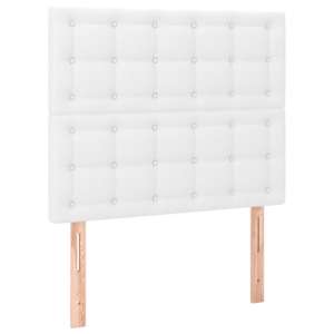 vidaXL peatsiplaat, valge, 90 x 5 x 118/128 cm, kunstnahk
