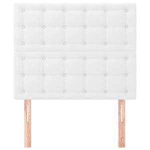 Čelo postele bílé 90x5x118/128 cm umělá kůže - obrázek 3