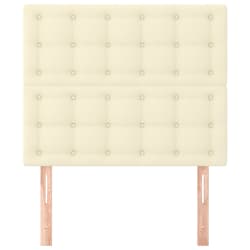 vidaXL sengegavl cremefarvet 90x5x118/128 cm kunstl&aelig;der