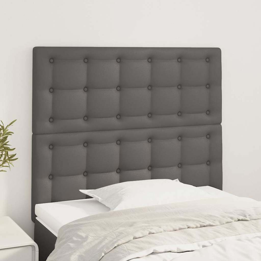 vidaXL Kopfteil Grau 90x5x118/128 cm Kunstleder