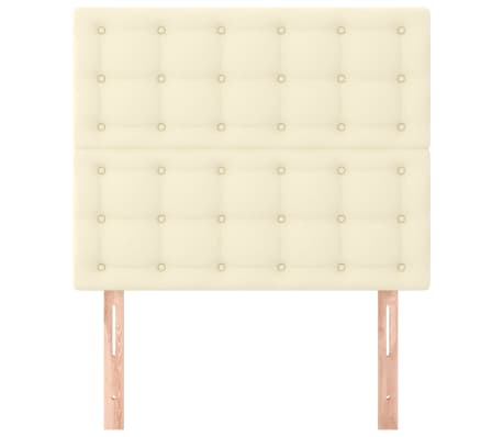 vidaXL Tăblie de pat crem 100x5x118/128 cm piele ecologică