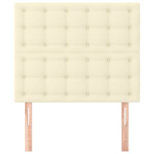 vidaXL Tăblie de pat crem 100x5x118/128 cm piele ecologică