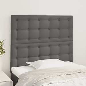 Čelo postele šedé 100x5x118/128 cm umělá kůže - obrázek 1