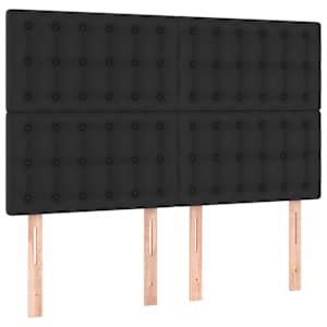 vidaXL peatsiplaat, must, 144 x 5 x 118/128 cm, kunstnahk