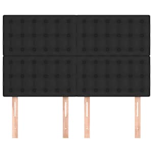 Čelo postele černé 144x5x118/128 cm umělá kůže - obrázek 3