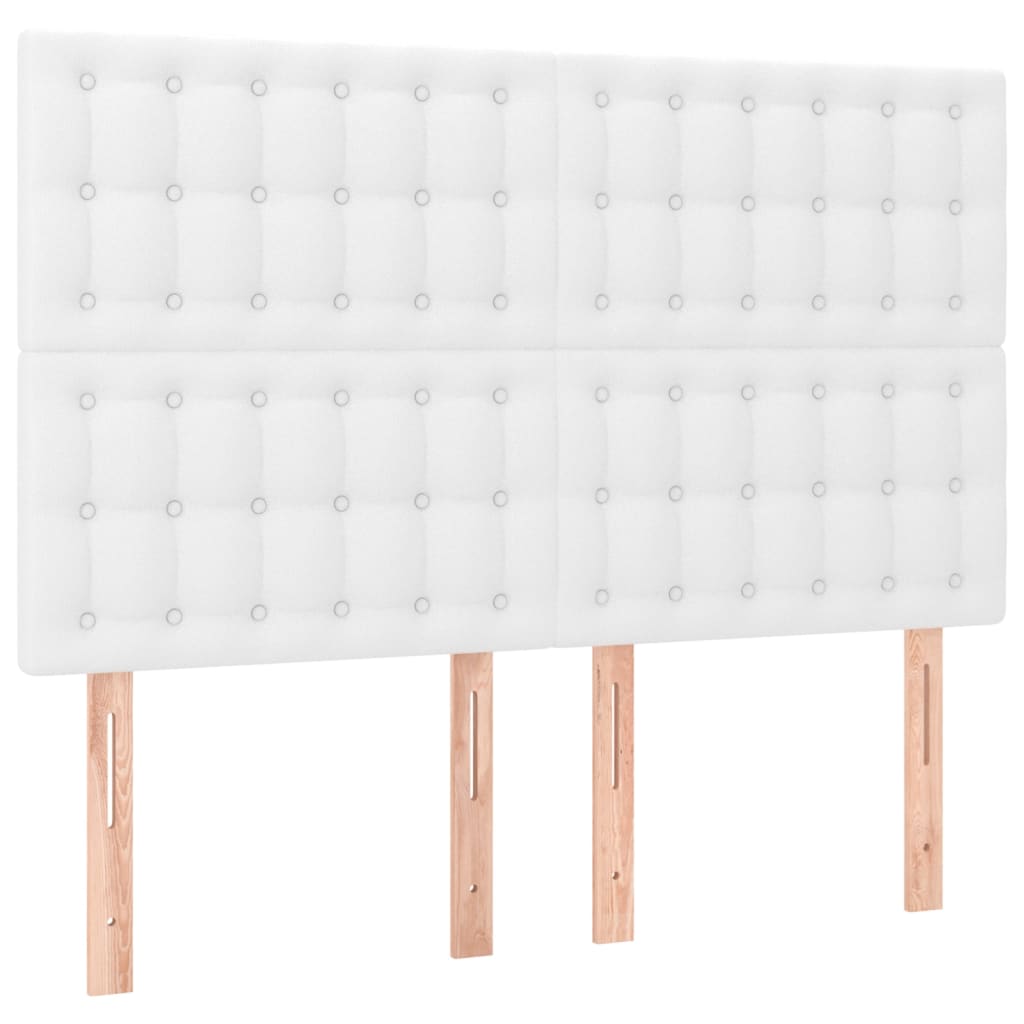 vidaXL Čela postele 4 ks bílá 72 x 5 x 78/88 cm umělá kůže