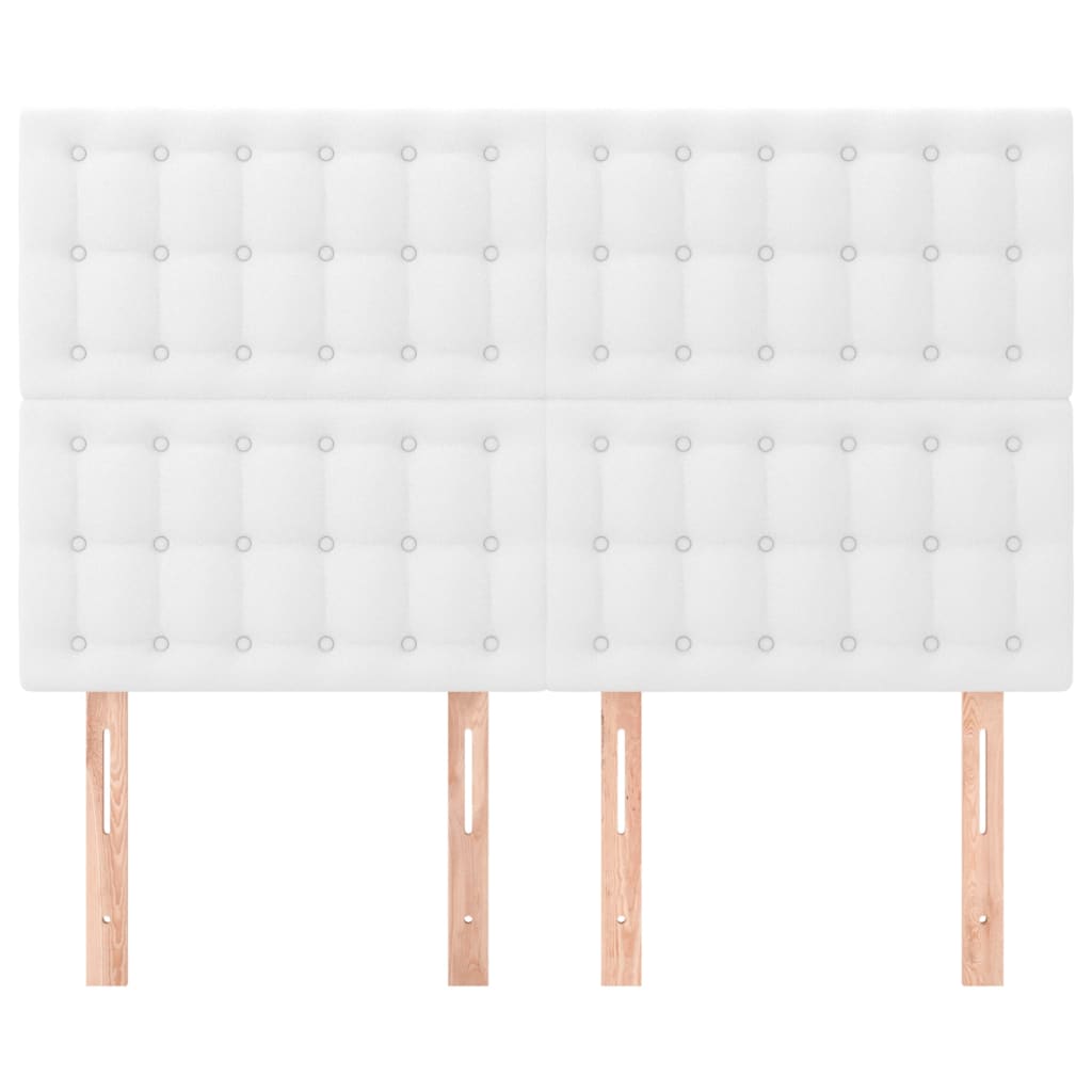 vidaXL Hoofdborden 4 st 72x5x78/88 cm kunstleer wit afbeelding
