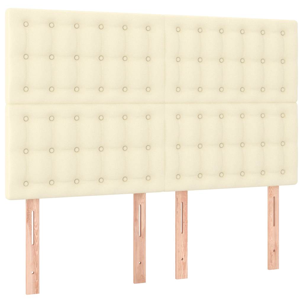 vidaXL Čelo postele krémové 144x5x118/128 cm umělá kůže