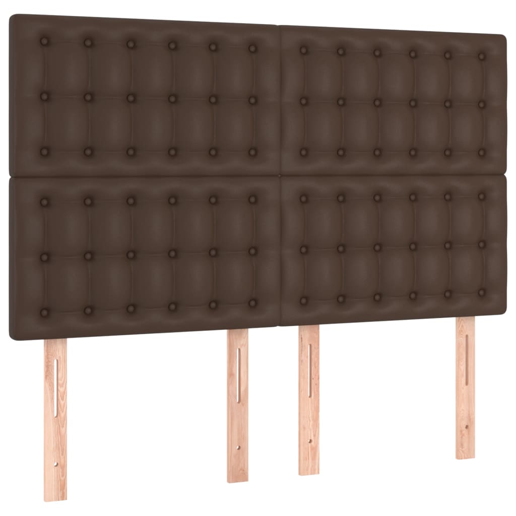 vidaXL Hoofdborden 4 st 72x5x78/88 cm kunstleer bruin